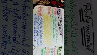 Definition of polynomialterm of polynomial examplesDegree shortvideo maths sunscribe [upl. by Leizo]