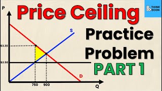 Price Ceiling Practice Problem  STEPBYSTEP SOLUTION PART 1  Think Econ [upl. by Mun20]