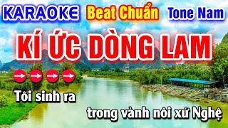 Kí Ức Dòng Lam Karaoke Beat Chuẩn Tone Nam  Hà My Karaoke [upl. by Yleoj]