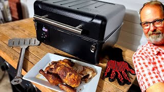 Traeger RANGER Pellet Grill Portable Smoker Hickory Smoked Whole Chicken 1st Cook [upl. by Sean]