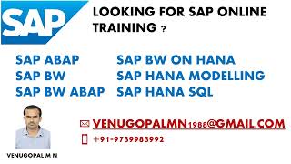 SAP Online Training in Kannada  ABAP  BW  HANA  SQL  Best SAP Training by VENUGOPAL M N [upl. by Aciria]