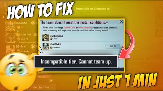 HOW TO FIX INCOMPATIBLE TIER CANNOT TEAM UP IN BGMI MALAYALAM BGMI TIER INCOMPATIBLE PROBLEM [upl. by Alon67]