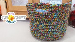 Big Beautiful Basket  What To Do With Variegated Yarn [upl. by Dimitris956]