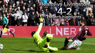 Hearts vs Livingston 42 match highlights [upl. by Arodasi]