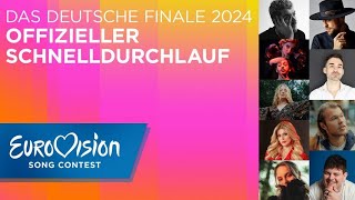 Die Songs des deutschen ESCVorentscheids 2024 im Schnelldurchlauf  Eurovision Song Contest  NDR [upl. by Urquhart941]