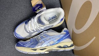 ASICS Gel Kayano 14 Cream Metallic Blue 1203A537 102 From Supkicks [upl. by Ardnazil]