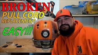 HOW TO REPLACE THE PULL CORD ON A BLOWER  EASY [upl. by Ytima30]