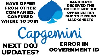 Capgemini next joining update 2025 offer letter Should you choose Capgemini over other company [upl. by Nnelg]