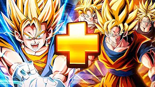 EZA LR STR SUPER VEGITO  LR PHY SSJ GOKU GOHAN amp TRUNKS DBZ Dokkan Battle [upl. by Cirde]