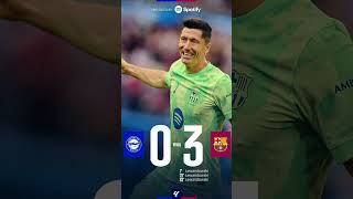 ALAVES 03 BARCELONA  LEWA HAT TRICK [upl. by Siramay]