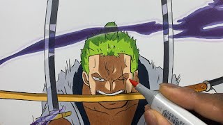 How to Draw Zoro Purgatory Onigiri Easy  One Piece [upl. by Abeh]