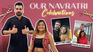 Took my husband to play Garba this year 😄  Our Navrari Vlog ✨  Aadya amp Mayur [upl. by Cocks]