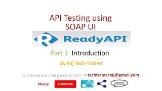 SoapUI Ready API Tutorial  Part1  Introduction  API Testing  Test API  Web Service Testing [upl. by Ecyaj]