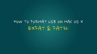 Formatting USB amp External Hard Drive to exFAT or FAT on MAC OS X [upl. by Budworth]