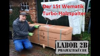 Der kinetische 15t TurboHolzspalter  Schwungradspalter von Wematik [upl. by Etnomed6]