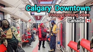 Calgary Downtown on Friday Evening Walking Tour Canada Alberta Calgary [upl. by Riane270]