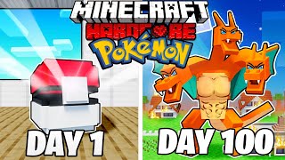 I Survived 100 DAYS as a POKEMON in HARDCORE Minecraft [upl. by Yasdnyl969]