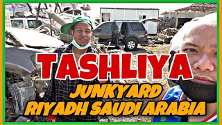 CAR SCRAP YARD IN RIYADH  CHEAP CAR PARTS IN SAUDI  TASHLIYA RIYADH  JUNKYARD RIYADH  VLOG129 [upl. by Yrrek]