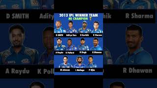 2013 ipl winner team mi champion ipl cricket youtubeshorts youtube youtuber [upl. by Nosyk]