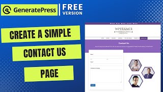 How to Create a Simple Contact Us Page Using GeneratePress  GenerateBlocks [upl. by Mahgem]