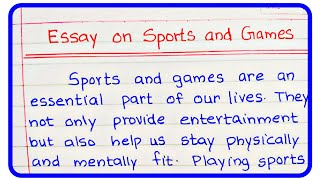 Sports and Games Essay  Essay on Sports and Games  Essay About Importance of Sports and Games [upl. by Menedez]