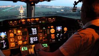 Boeing 767300 Cockpit Landing in Rome Fiumicino FCO [upl. by Volnay]