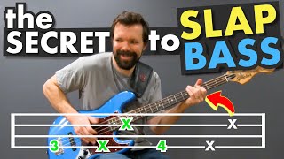 The SECRET to SLAP BASS Beginner Lesson 4 with TABs [upl. by Airdnaed]