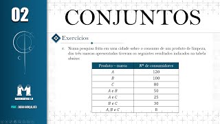 CONJUNTOS  RESOLUÇÃO DE EXERCÍCIOS  002 [upl. by Sidalg]