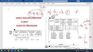 QƏBUL SUALLARIAlkan və tsikloalkanIV qrup20082023 [upl. by Aleel154]