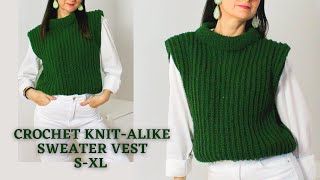 1 Day Crochet ProjectCrochet a Sweater Vest With Me [upl. by Inwat]