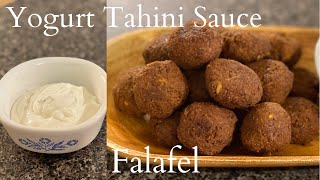 Falafel with Yogurt Tahini Sauce  Falafel Recipe  Yogurt Tahini Sauce  Chickpea Pakoda [upl. by Alaric]