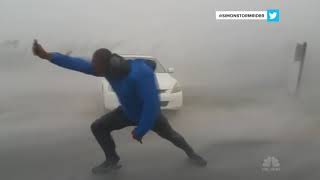 Storm Chaser Battles Hurricane Irma’s Powerful Winds  NBC News [upl. by Hastie878]