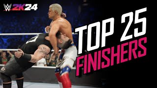 WWE 2K24 Top 25 Finishing Moves WWE 2K24 Finishers [upl. by Vinn]