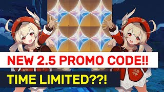 NEW Patch 25 Promo Code CLAIM FAST HURRY TimeClaim Limited  Genshin Impact [upl. by Ebbarta]