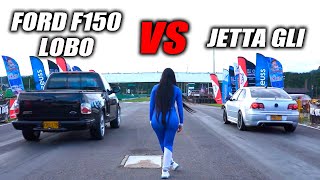 🛑F150 VS JETTA GLI🛑Fullcars drag race 🔥cuarto de milla [upl. by Kcirredal749]