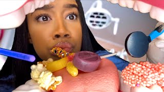 ASMR Dentist Cleans Your Teeth and Eats The Candy amp Snacks Out Of It 🦷🍫 ASMR Dentist Roleplay [upl. by Arabele853]