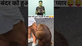 Bander Ko Hua Ladki Se Pyar 😜😜 funny youtubeshorts factsdaily [upl. by Tobye822]