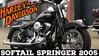 2005 softail springer classic Harley Davidson FLSTSC Vance amp Hines Fishtail Exhaust Burgundy Red [upl. by Neelrahc761]