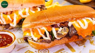 Philly Cheesesteak Sandwich Recipe  Beef Cheese Steak Sandwich [upl. by Adnalue]