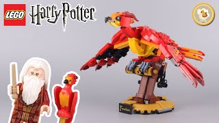 LEGO Harry Potter Fawkes Dumbledores Phoenix 76394 Stop Motion Speed Build [upl. by Pik]