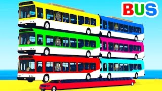 Color Bus on Car w Spiderman Cars Cartoon for Kids amp Colors Superheroes [upl. by Esmaria]