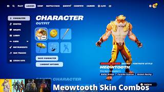 Meowtooth Skin Combos Fortnite Battle Royale [upl. by Brenn]