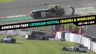 Donington Park CrashesHighlights Caterham FestivalBARC 191024 [upl. by Dulcinea]