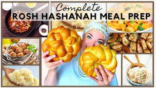 OUR COMPLETE Rosh Hashanah PREP  ALL Recipes Menu round challah and Desserts for ALL 4 MEALS [upl. by Meekar870]