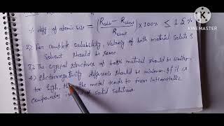 Hume Rothery Rule For Homogeneous Solution In Binary System [upl. by Herzog87]