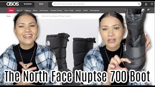 The North Face Nuptse 700 Black Boot  Unboxing Review amp Try On  ASOS HAUL 2021  Sizing Guide [upl. by Notac]