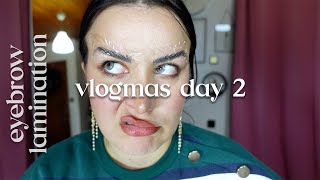 vlogmas day 2  i laminated my eyebrows at home with a 5 temu kit was it a mistake👀 stella ku [upl. by Ahtnahc]