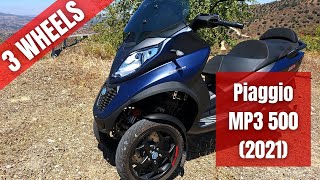 Piaggio MP3 Sport Advanced 500 2021  Test Ride Walkaround 0 to 100 kph  VLOG299 [upl. by Htevi]