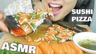 ASMR SALMON SASHIMI  SUSHI PIZZA EATING SOUNDS  SASASMR [upl. by Nagap347]