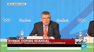 Russia doping scandal IOC president Thomas Bach holds press conference  Rio 2016 [upl. by Gautier644]